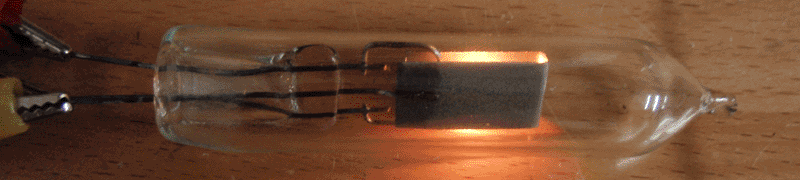 Diode, with filament glow
