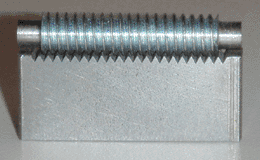 Completed rack, meshing with 1/4-20 rod