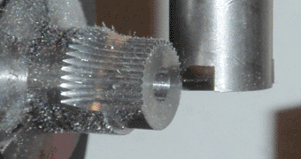 Spur gear being cut