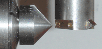 Conical gear being cut
