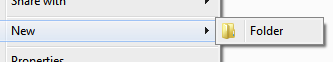 Right Click - New is empty