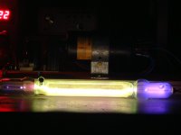 Close-up of the glowing tube in the dark (click to enlarge)