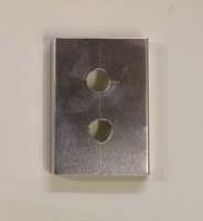 Bottom hole directly drilles, top hole drilled with a cloth (click to enlarge)